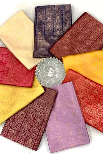 Wine silk blend jacuard work festival saree with unstitched blouse piece