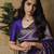 Purple silk blend jacuard work festival saree with unstitched blouse piece