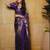 Purple silk blend jacuard work festival saree with unstitched blouse piece