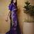 Purple silk blend jacuard work festival saree with unstitched blouse piece