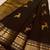 Black silk blend jacuard work festival saree with unstitched blouse piece