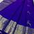 Blue silk blend jacuard work festival saree with unstitched blouse piece
