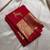 Red silk blend jacuard work festival saree with unstitched blouse piece