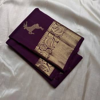 Wine silk blend jacuard work festival saree with unstitched blouse piece 2