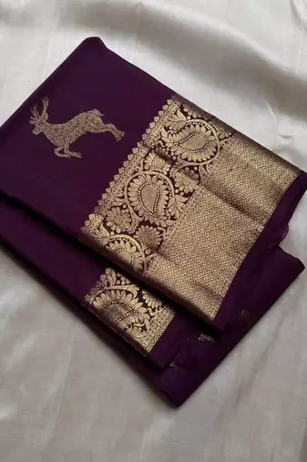 Wine silk blend jacuard work festival saree with unstitched blouse piece