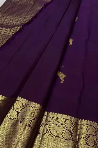 Wine silk blend jacuard work festival saree with unstitched blouse piece