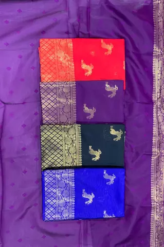 Wine silk blend jacuard work festival saree with unstitched blouse piece