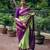 Pista purple silk blend jacuard work festival saree with unstitched blouse piece