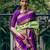 Pista purple silk blend jacuard work festival saree with unstitched blouse piece