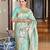 Sky blue silk blend jacuard work festival saree with unstitched blouse piece