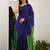 Blue parrot silk blend jacuard work festival saree with unstitched blouse piece