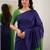 Blue parrot silk blend jacuard work festival saree with unstitched blouse piece