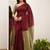 Brown beige silk blend jacuard work festival saree with unstitched blouse piece