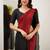 Maroon black silk blend jacuard work festival saree with unstitched blouse piece