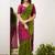 Parrot wine silk blend jacuard work festival saree with unstitched blouse piece