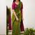 Parrot wine silk blend jacuard work festival saree with unstitched blouse piece