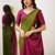 Parrot wine silk blend jacuard work festival saree with unstitched blouse piece