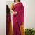 Wine yeellow silk blend jacuard work festival saree with unstitched blouse piece
