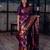 Wine silk blend jacuard work festival saree with unstitched blouse piece