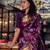 Wine silk blend jacuard work festival saree with unstitched blouse piece