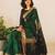 Green silk blend jacuard work festival saree with unstitched blouse piece