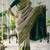 Beige green silk blend jacuard work festival saree with unstitched blouse piece