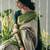 Beige green silk blend jacuard work festival saree with unstitched blouse piece