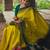 Yellow green silk blend jacuard work festival saree with unstitched blouse piece
