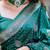 Green silk blend jacuard work festival saree with unstitched blouse piece