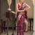 Maroon silk blend jacuard work festival saree with unstitched blouse piece