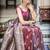 Maroon silk blend jacuard work festival saree with unstitched blouse piece