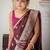 Maroon silk blend jacuard work festival saree with unstitched blouse piece