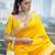 Yellow silk blend jacuard work festival saree with unstitched blouse piece