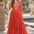 Orange georgette readymade navratri anarkali suit with laheriya & patchwork