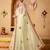 Cream mirror work tissue ethnic festive ready to wear saree with blouse