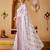 White floral print georgette ethnic festive ready to wear saree with blouse