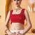 White floral print georgette ethnic festive ready to wear saree with blouse