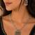 Navratri oxidised silver plated necklace with matching earrings set for women
