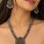Navratri oxidised silver plated necklace with earrings jewellery set for women