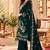Emerald velvet semi stitched suit with embroidery & sequence work