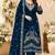 Navy velvet semi stitched suit with embroidery & sequence work