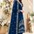 Navy velvet semi stitched suit with embroidery & sequence work