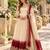White & maroon georgette readymade anarkali suit with embroidery & sequence work