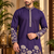 Purple Color Embroidered Foil Gold Work Design Fabric Soft Silk Mens Ethnic Wear Festival Kurta Pajama Set