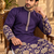 Purple Color Embroidered Foil Gold Work Design Fabric Soft Silk Mens Ethnic Wear Festival Kurta Pajama Set