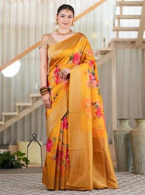 chandrika tussar with cherry blossom print 1