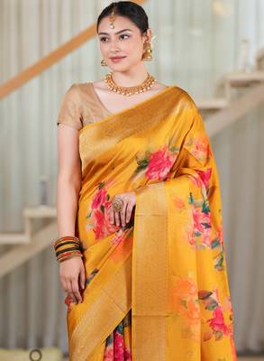 chandrika tussar with cherry blossom print 3