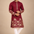 Maroon Color Embroidered Foil Gold Work Design Fabric Soft Silk Mens Ethnic Wear Festival Kurta Pajama Set