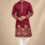 Maroon Color Embroidered Foil Gold Work Design Fabric Soft Silk Mens Ethnic Wear Festival Kurta Pajama Set