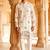 Cream embroidered kurta pajama with handwork in pure lachaka fabric